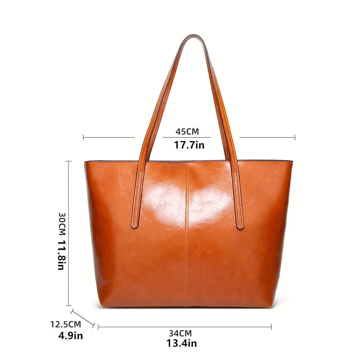 Sac cabas marron en cuir – format moyen