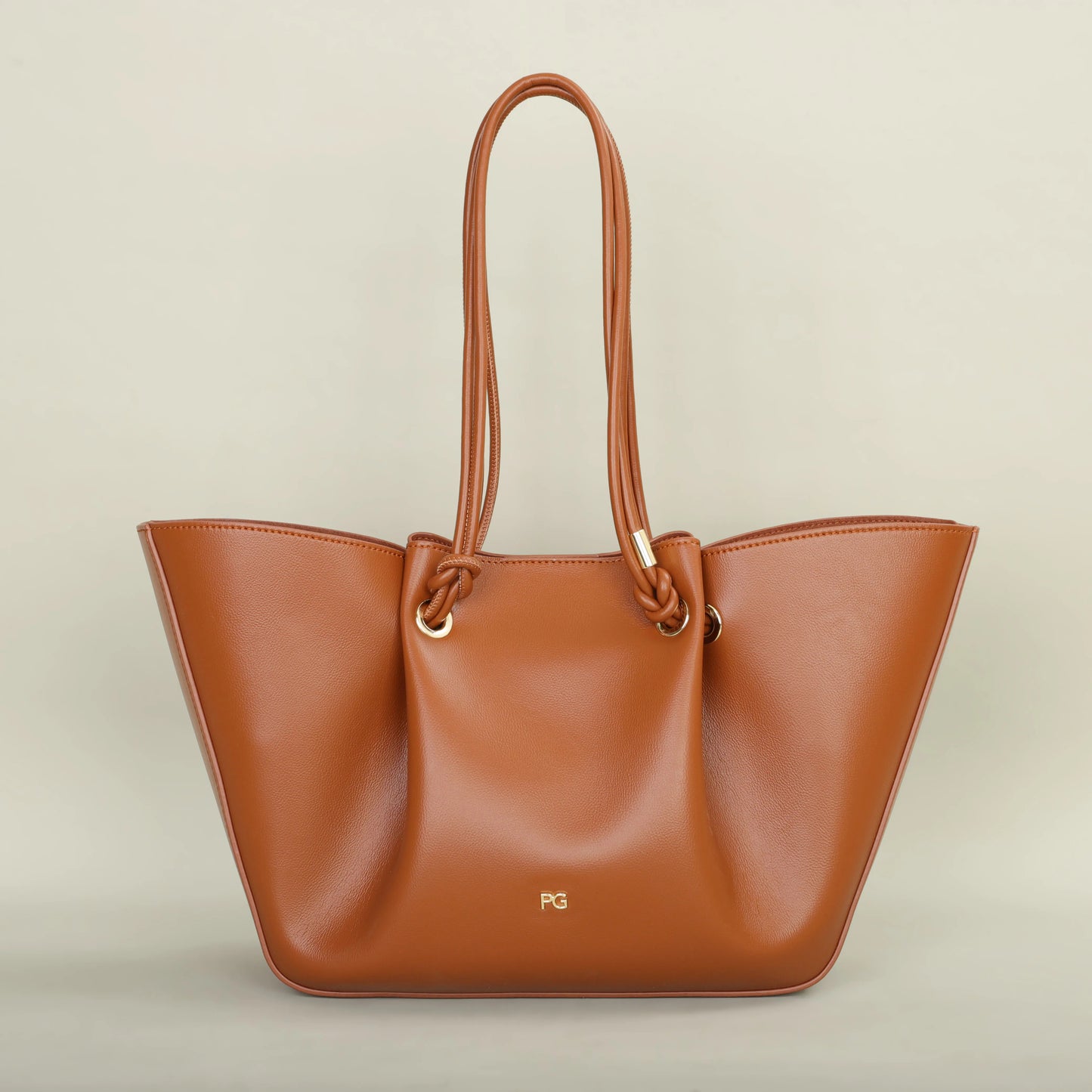 Sac cabas noir en cuir lisse – grandes anses