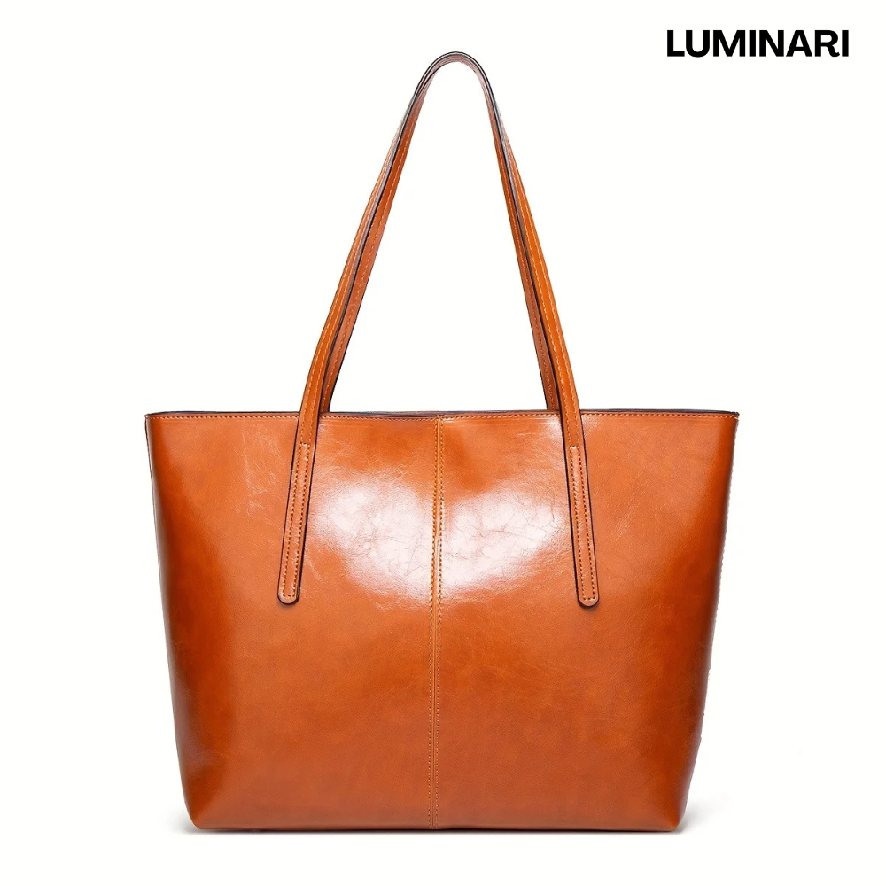 Sac cabas marron en cuir – format moyen