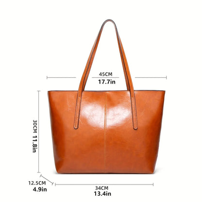 Sac cabas marron en cuir – format moyen