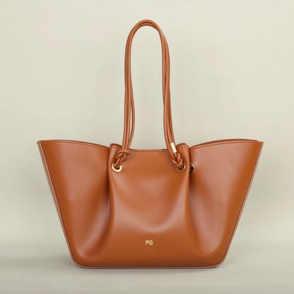 Sac cabas noir en cuir lisse – grandes anses