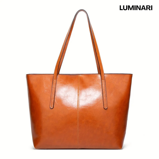 Sac cabas marron en cuir – format moyen