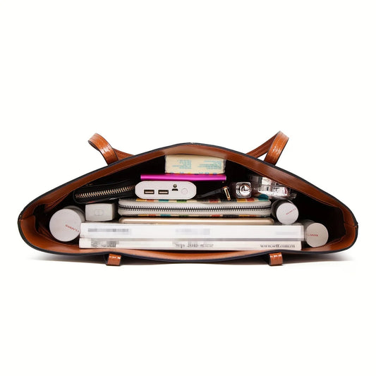 Sac cabas marron en cuir – format moyen